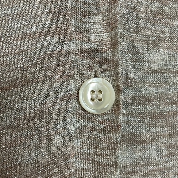 J.Crew Size M Tan and Cream Color Button-Up Lightweight Cardigan With Sh… - Picture 5 of 9
